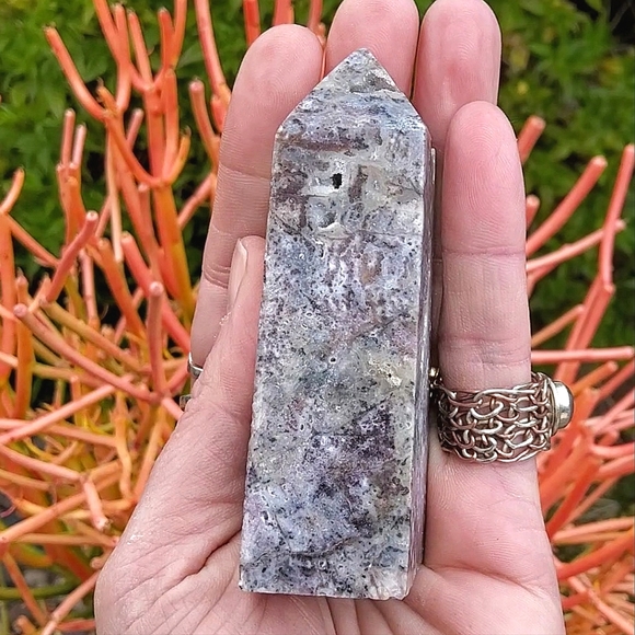 Sugar Druzy Filled Purple Sphalerite Tower - Picture 4 of 17